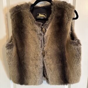 Donna Salyers Fabulous-Fur Faux Mink Fur Vest Sz Small
